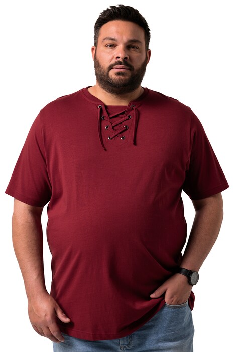 Tričko Men+, krátké rukávy, kulatý výstřih se šněrováním, do 8XL