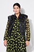 Veste i imitert skinn, cropped boxy form, dekorative maljer
