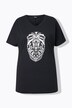 Camiseta, motivo animal, sobredimensionada, cuello de pico, media manga