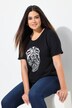 Camiseta, motivo animal, sobredimensionada, cuello de pico, media manga