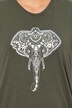 Camiseta, motivo animal, sobredimensionada, cuello de pico, media manga