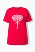 T-shirt oversize. Col V et manches courtes. Motif animal