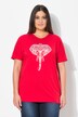 T-shirt oversize. Col V et manches courtes. Motif animal