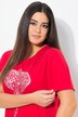 T-shirt oversize. Col V et manches courtes. Motif animal