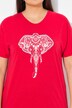 T-shirt oversize. Col V et manches courtes. Motif animal
