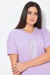 T-shirt, diermotief, oversized, V-hals, halve mouwen