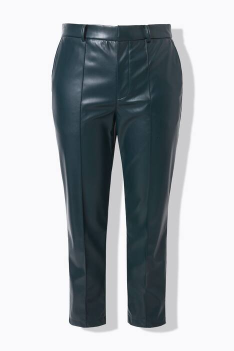 Pantalon en simili, coupe Mom, surpiqûre