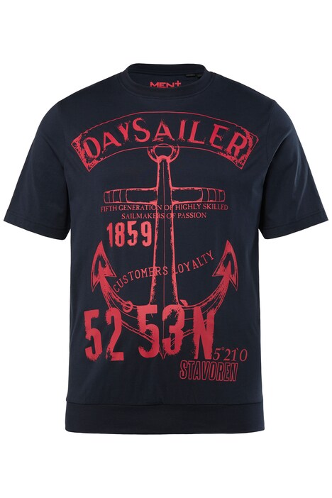 Tričko Men+, břišní střih, krátké rukávy, potisk, kulatý výstřih, do 8XL