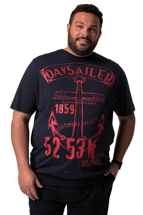 Tričko Men+, břišní střih, krátké rukávy, potisk, kulatý výstřih, do 8XL