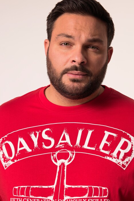 Men+ T-shirt, korte ærmer, mavevenlig pasform, print, rund hals, op til str. 8XL