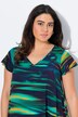Robe midi, coupe évasée, col V, manches courtes