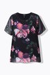 Chiffon blouse, dubbellaags, A-lijn, ronde hals, korte mouwen
