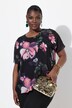 Chiffon blouse, dubbellaags, A-lijn, ronde hals, korte mouwen