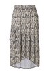 Maxi sukně, potisk, A střih, ozdobné švy, elastický pas