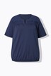 T-shirt, manches courtes et col V. Base élastique. Plis fantaisie