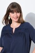 T-shirt, manches courtes et col V. Base élastique. Plis fantaisie