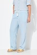Gestreepte broek Rose, seersucker, wijde pijpen, elastische tailleband