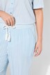 Gestreepte broek Rose, seersucker, wijde pijpen, elastische tailleband