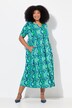 Robe maxi, col tunisien et manches courtes, fermeture zippée, coupe évasée