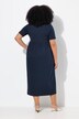 Zip Front Short Sleeve Swing Empire Knit Dress