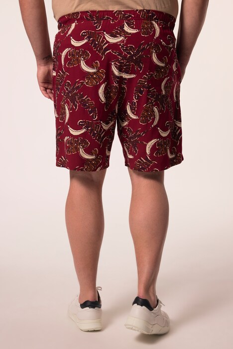 Men+ viskose-shorts, alloverprint, elastisk linning, op til 8XL
