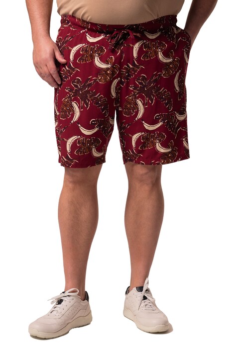 Viskózové bermudy Men+, plošný potisk, elastický pas, do 8XL