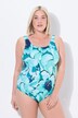 Costume da bagno senza coppe con foglie e scollatura profonda sul retro