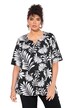 Tričko, lístky, A střih, tunikový výstřih, krátké rukávy