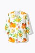 Fruit Print 3/4 Sleeve Split Neck Blouse