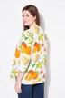 Fruit Print 3/4 Sleeve Split Neck Blouse