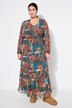 Robe maxi#, silhouette en A, imprimé floral, effet cache-cœur