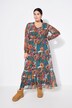 Robe maxi#, silhouette en A, imprimé floral, effet cache-cœur