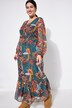 Robe maxi#, silhouette en A, imprimé floral, effet cache-cœur
