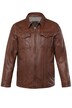 Kožená bunda JP1880, jehněčí nappa kůže., límeček, do 7XL