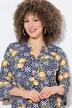 Robe en jersey, coupe évasée. Col tunisien et manches 3/4