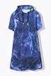 Robe de plage en molleton à manches 1/2 et capuche, OEKO-TEX