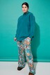 Pantalon#, coupe Wide Legs, taille haute, plissé, floral