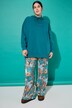 Pantalon#, coupe Wide Legs, taille haute, plissé, floral