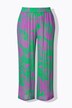 Pantaloni con fiori, taglio della gamba ampio e cintura elastica