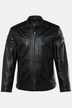 Kožená motorkářská bunda Men+, stojáček, kovový zip, do 7XL
