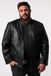 Kožená motorkářská bunda Men+, stojáček, kovový zip, do 7XL