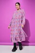 Robe maxi à volants, motif léopard coloré