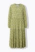 Robe maxi avec volants, décolleté en V et imprimé léopard tendance