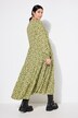 Robe maxi avec volants, décolleté en V et imprimé léopard tendance