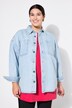 Dongeriskjorte, oversized, skjortekrage, lange ermer