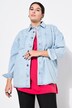 Dongeriskjorte, oversized, skjortekrage, lange ermer