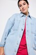 Dongeriskjorte, oversized, skjortekrage, lange ermer