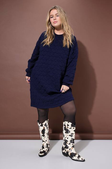 Robe mini en molleton, coupe oversize, matelassage CŒURS