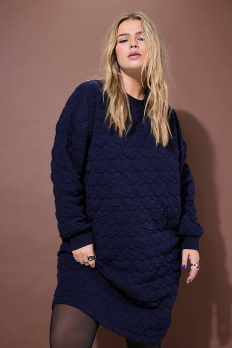 Robe mini en molleton, coupe oversize, matelassage CŒURS