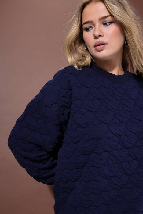 Robe mini en molleton, coupe oversize, matelassage CŒURS